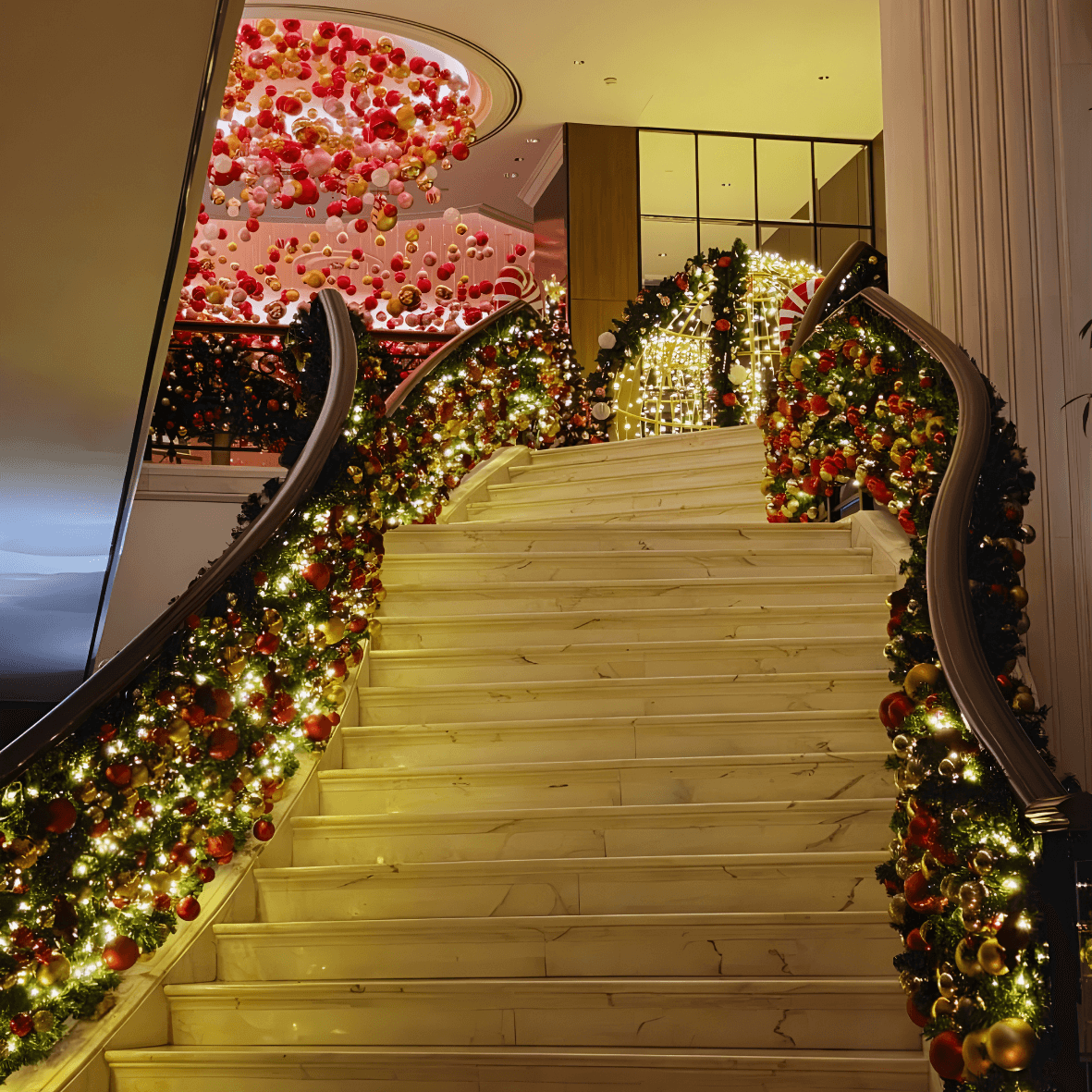 Lush Cascading Staircase Garlands