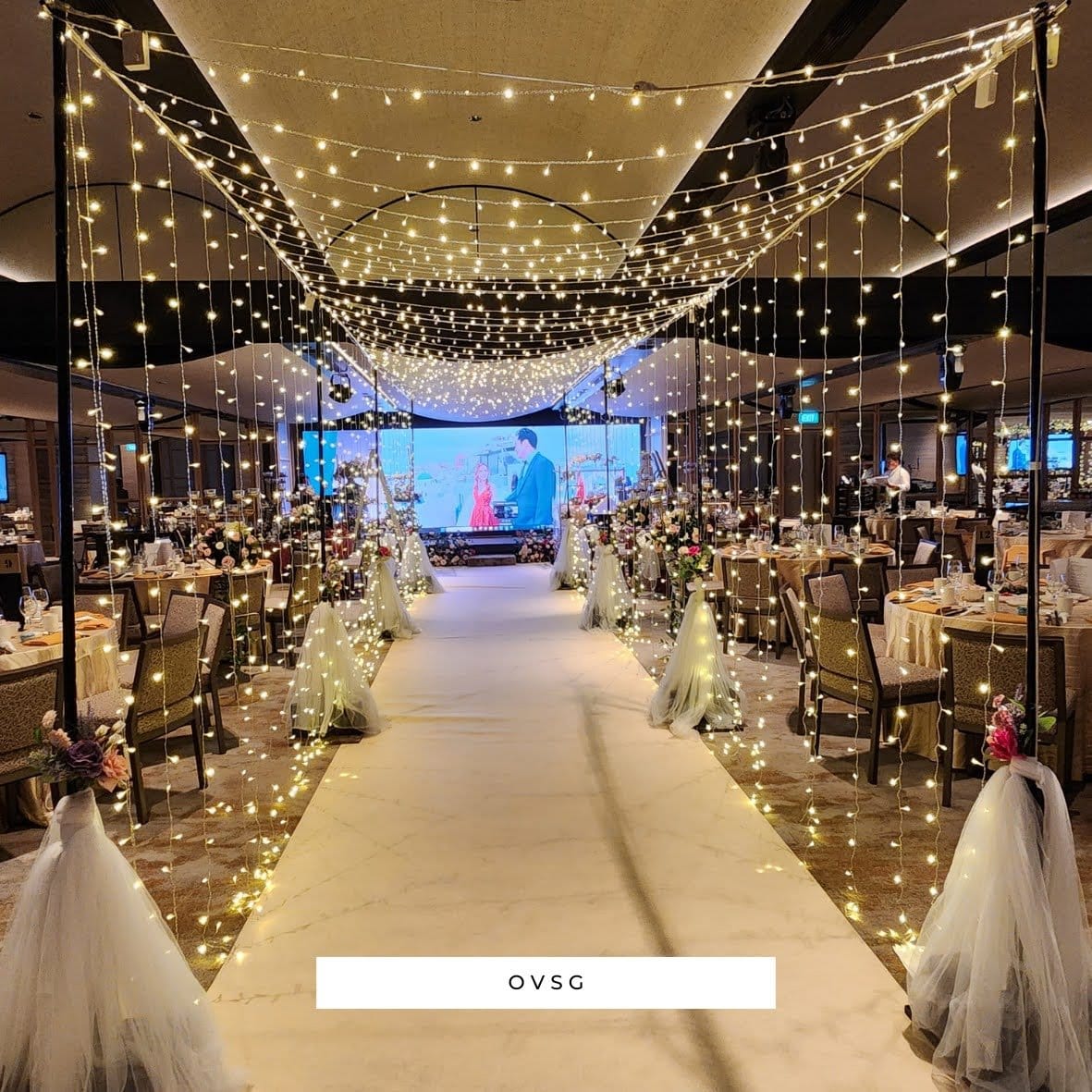 Cascading Fairy Light Backdrop & Ambient Canopy